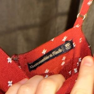 Taupe/maroon patterned dress